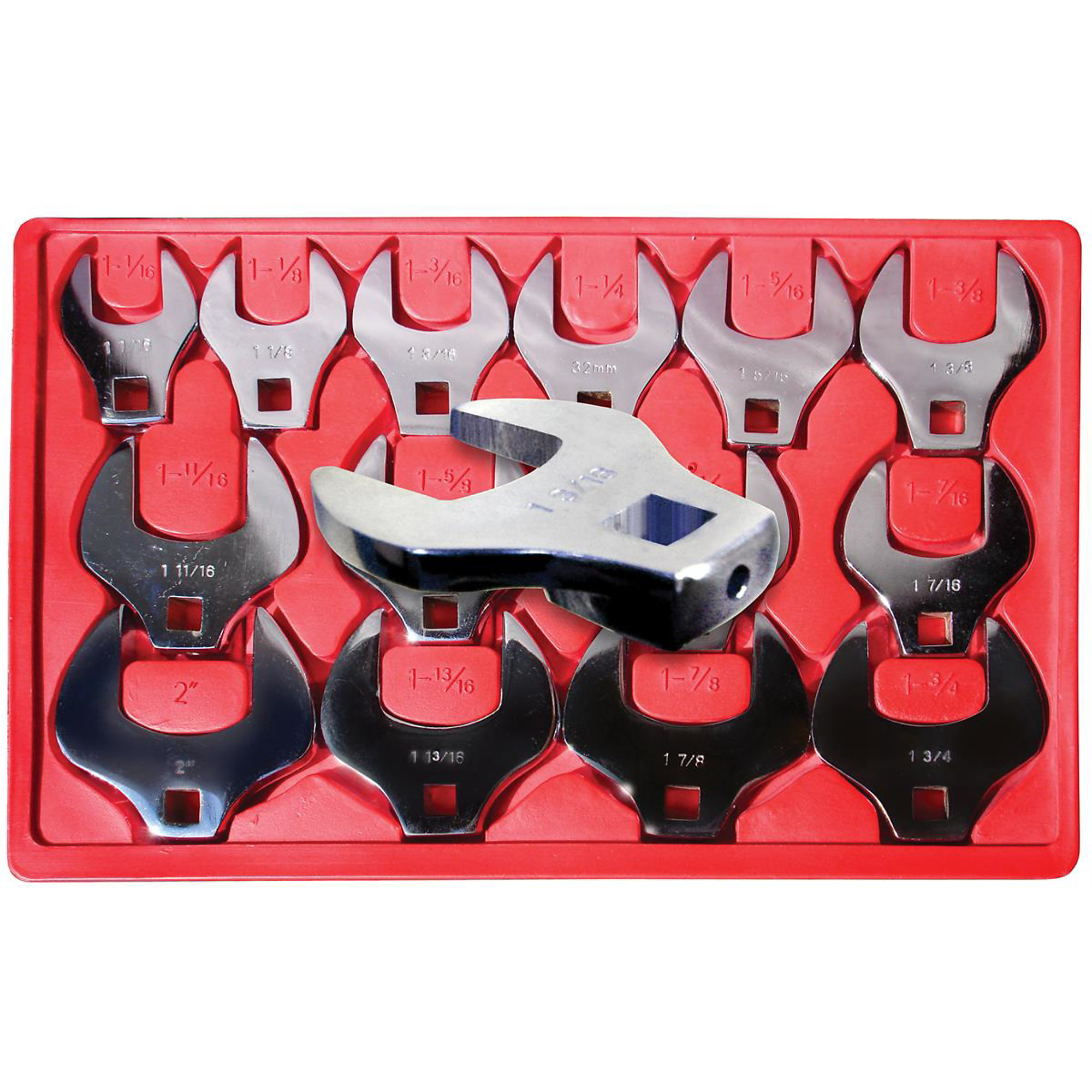 V-8 Tools Crowfoot Wrench Set — 14-Piece, 1/2in. Drive, 1 1/16in.–2in., Alloy Steel, Model# V8T7814